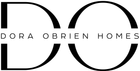 The logo for dora obrien homes is black and white.