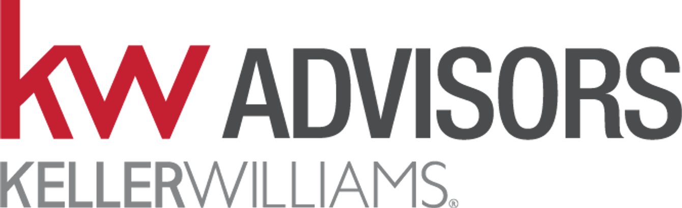 The logo for keller williams real estate advisors is red and black.