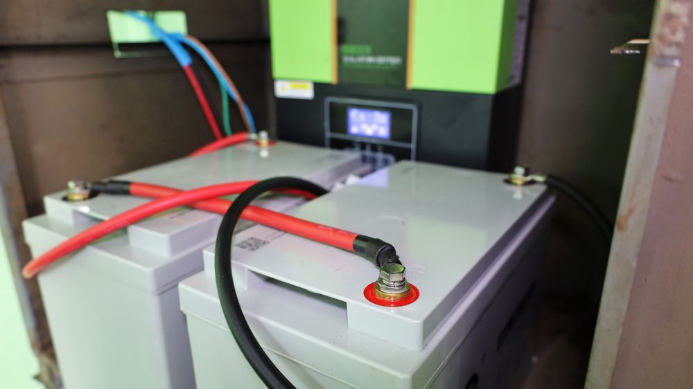 A Couple of Solar Batteries Kept  Next to Each Other with Wires Connected to Them — Solar Blessing in Stanthorpe, QLD