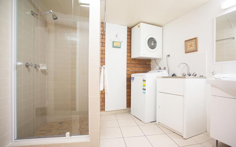 Interior view of a laundry room