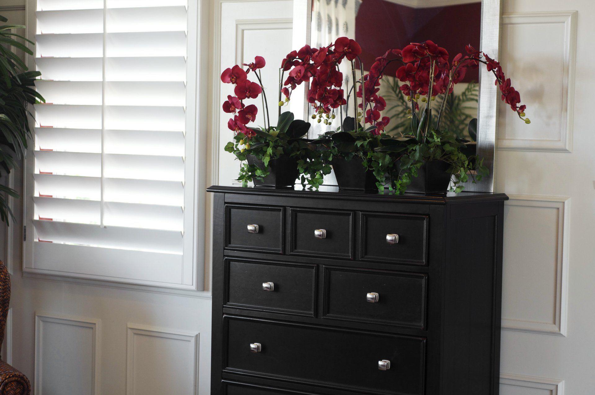 Roman Shade in Modern Master Bath — Lewisville, TX — Installation-Nation