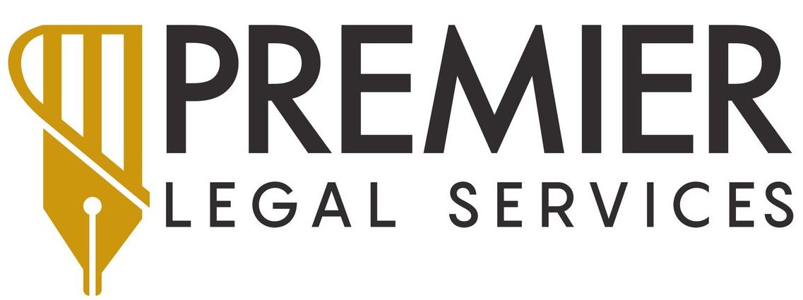 The logo for premier legal services shows a pen and the words `` premier legal services ''.