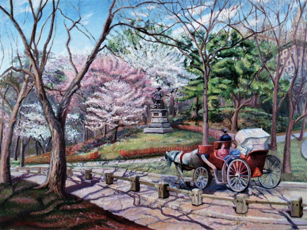 Horse & Carriage | Landscape Oil Painting by John Varriano