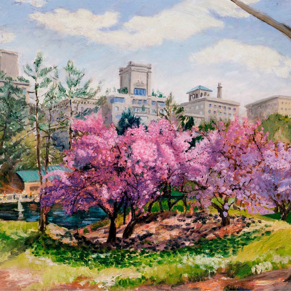 Central Park Spring | Landscape Oil Painting by John Varriano