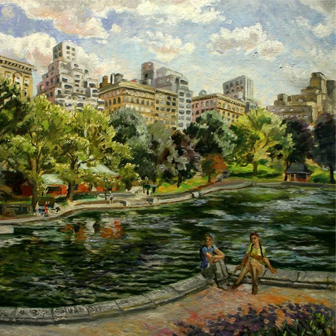 Central Park Summer | Landscape Oil Painting by John Varriano