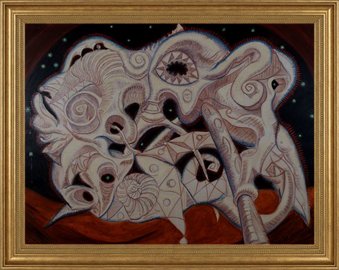 John Varriano American Artist Abstract Oil Painting: Celestial Carnivore