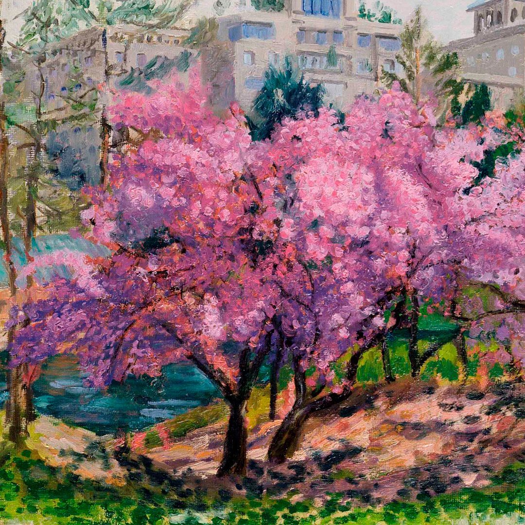 John Varriano American Artist Landscape Oil Painting:  Central Park Spring