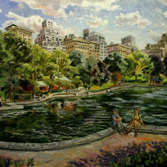 John Varriano American Artist Landscape Oil Painting:  Central Park Summer