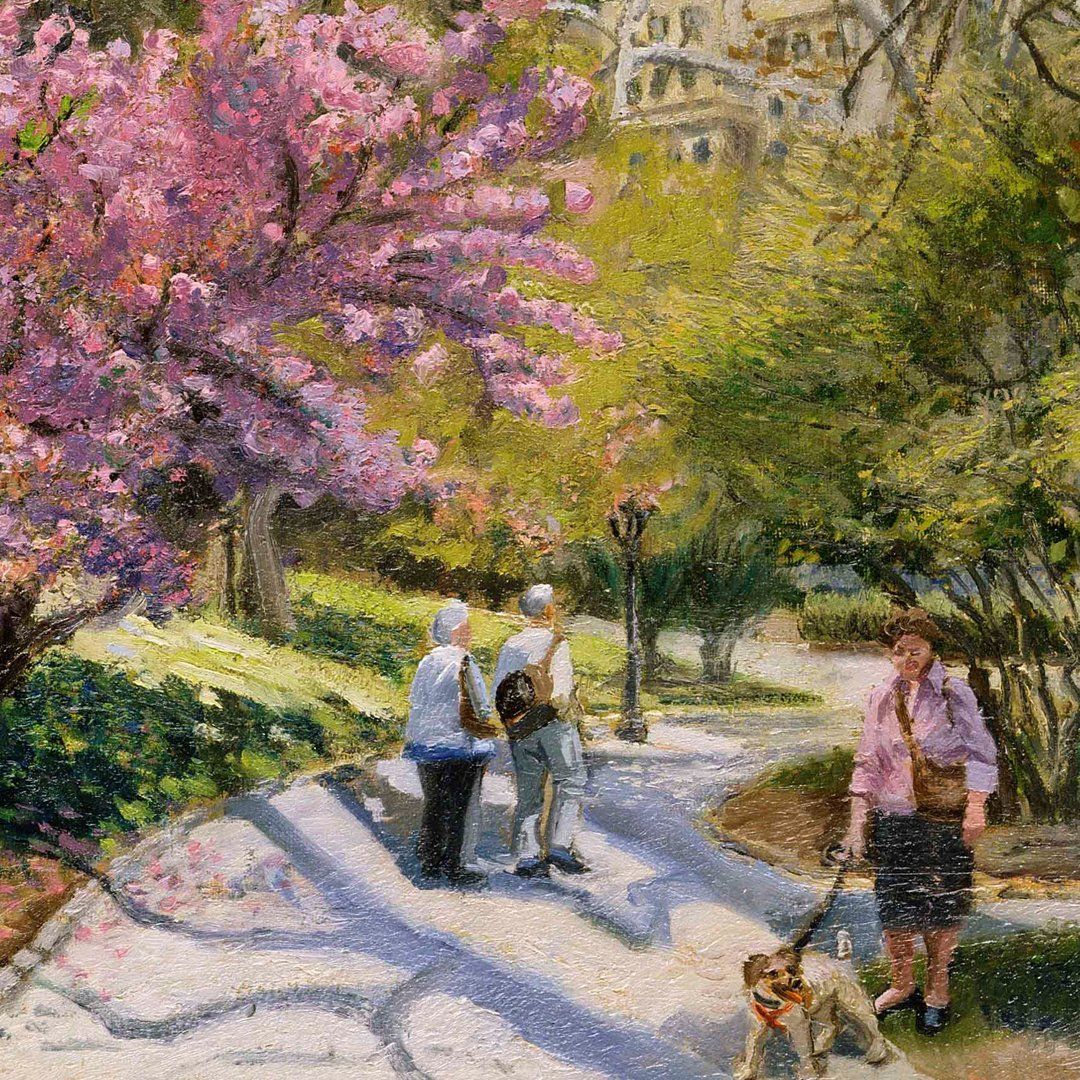 John Varriano Landscape Oil Painting: Cherry Blossom