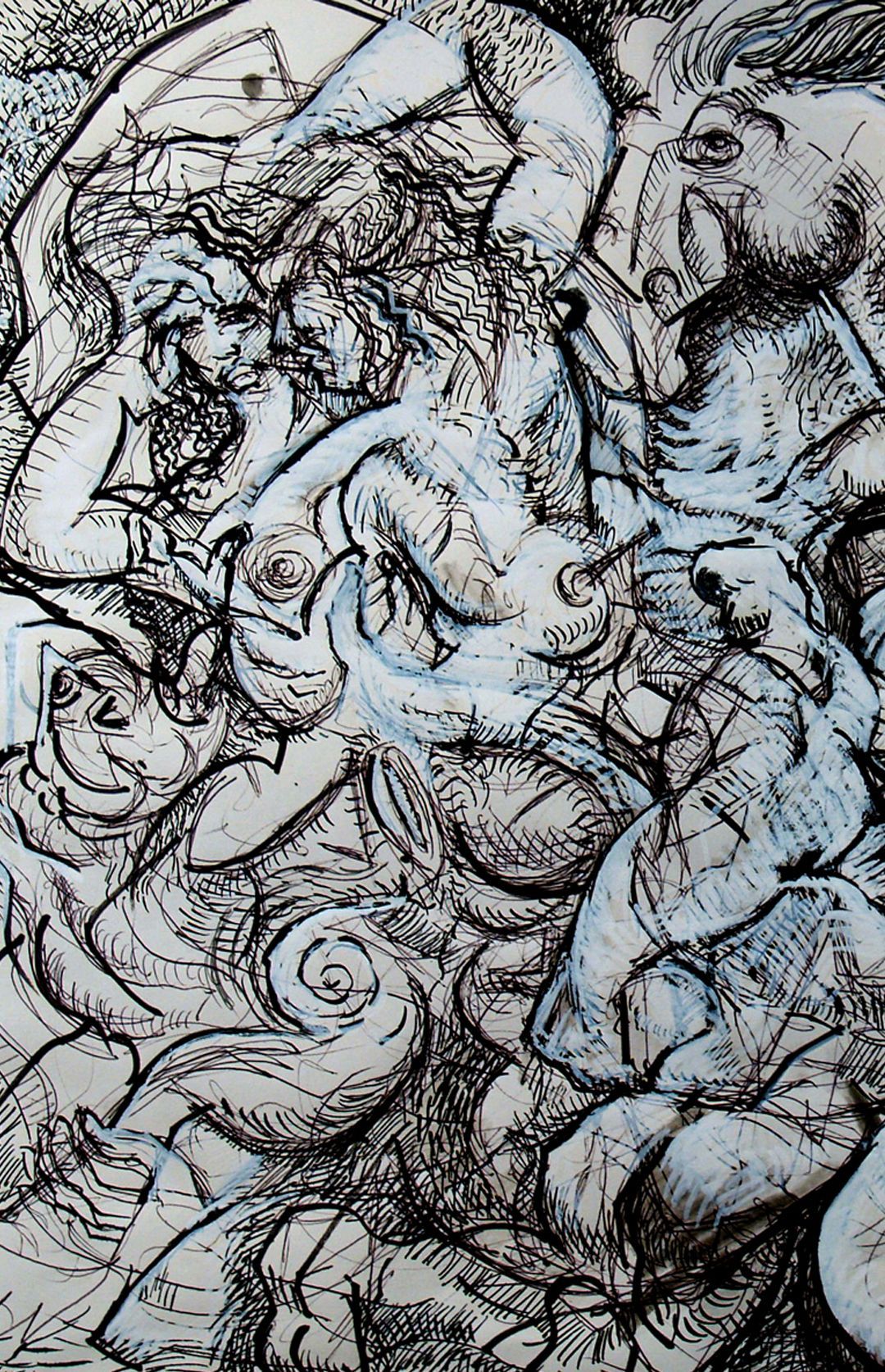 Rape of the Sabines  | Abstract Drawing Ink on Paper by John Varriano