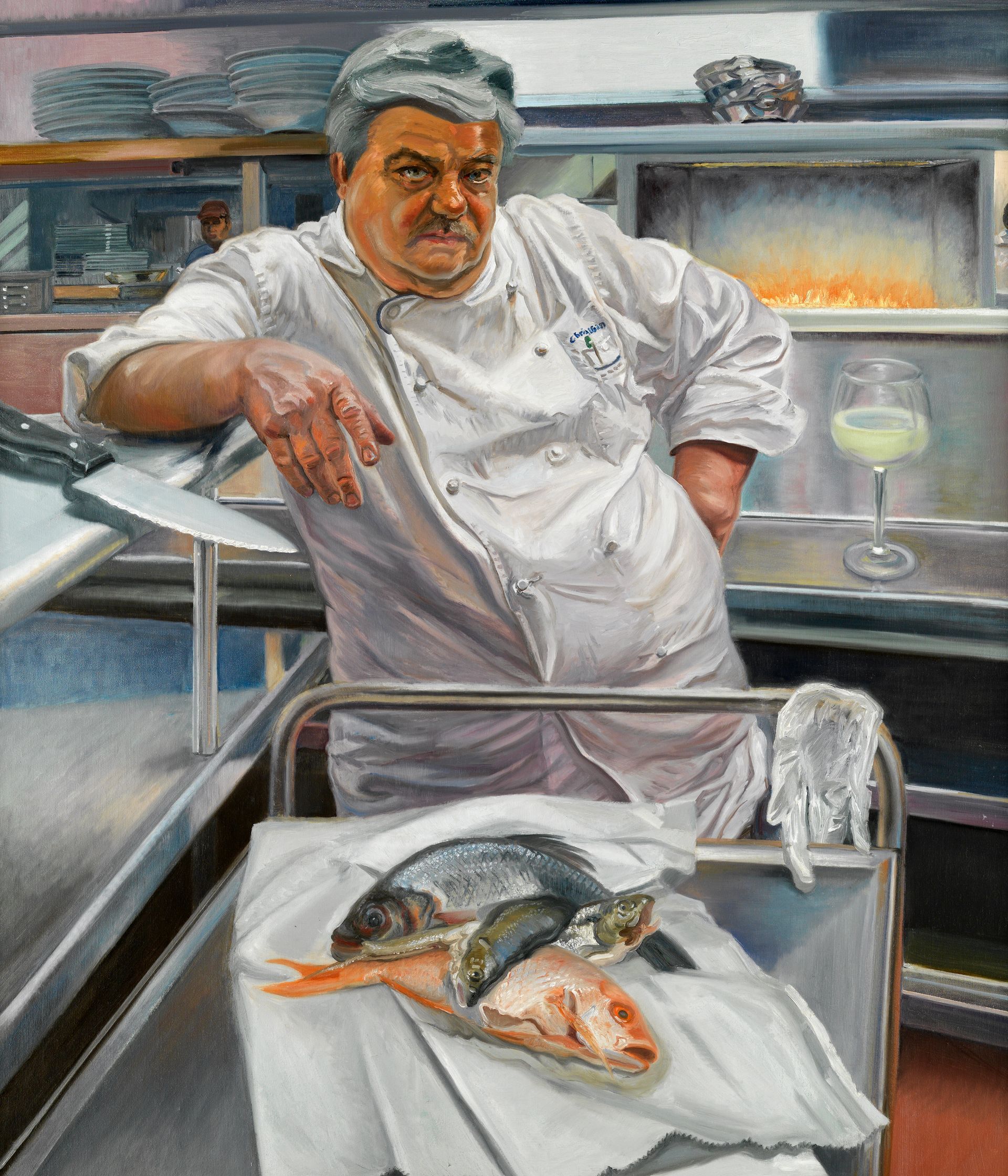 the chef | figurative oil painting by John Varriano