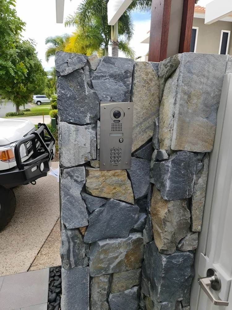 Stone Pillar With CCTV System — X-Mod Security In Landsborough, QLD