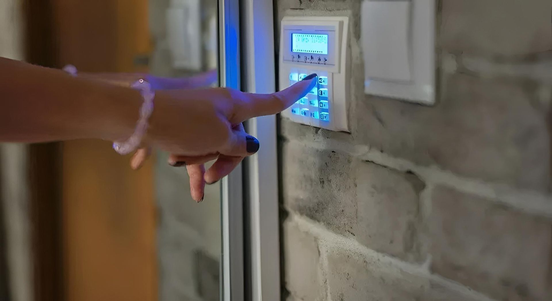 Person's Hand Entering Code — X-Mod Security In Landsborough, QLD