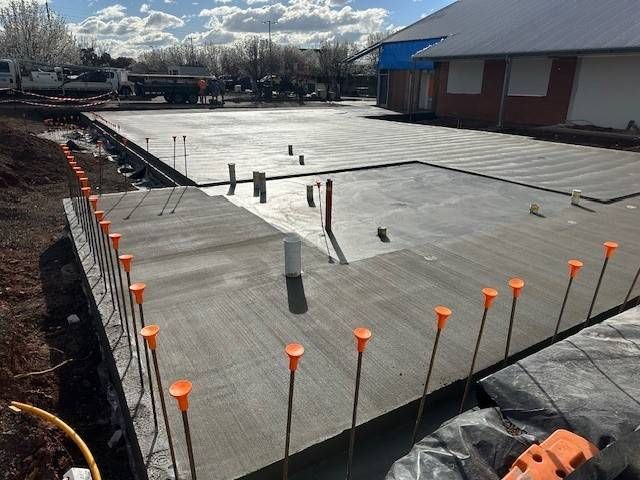 An Aerial View Of A Construction Site With Workers On The Ground — Lonnie Henderson Concreting In Dubbo, NSW