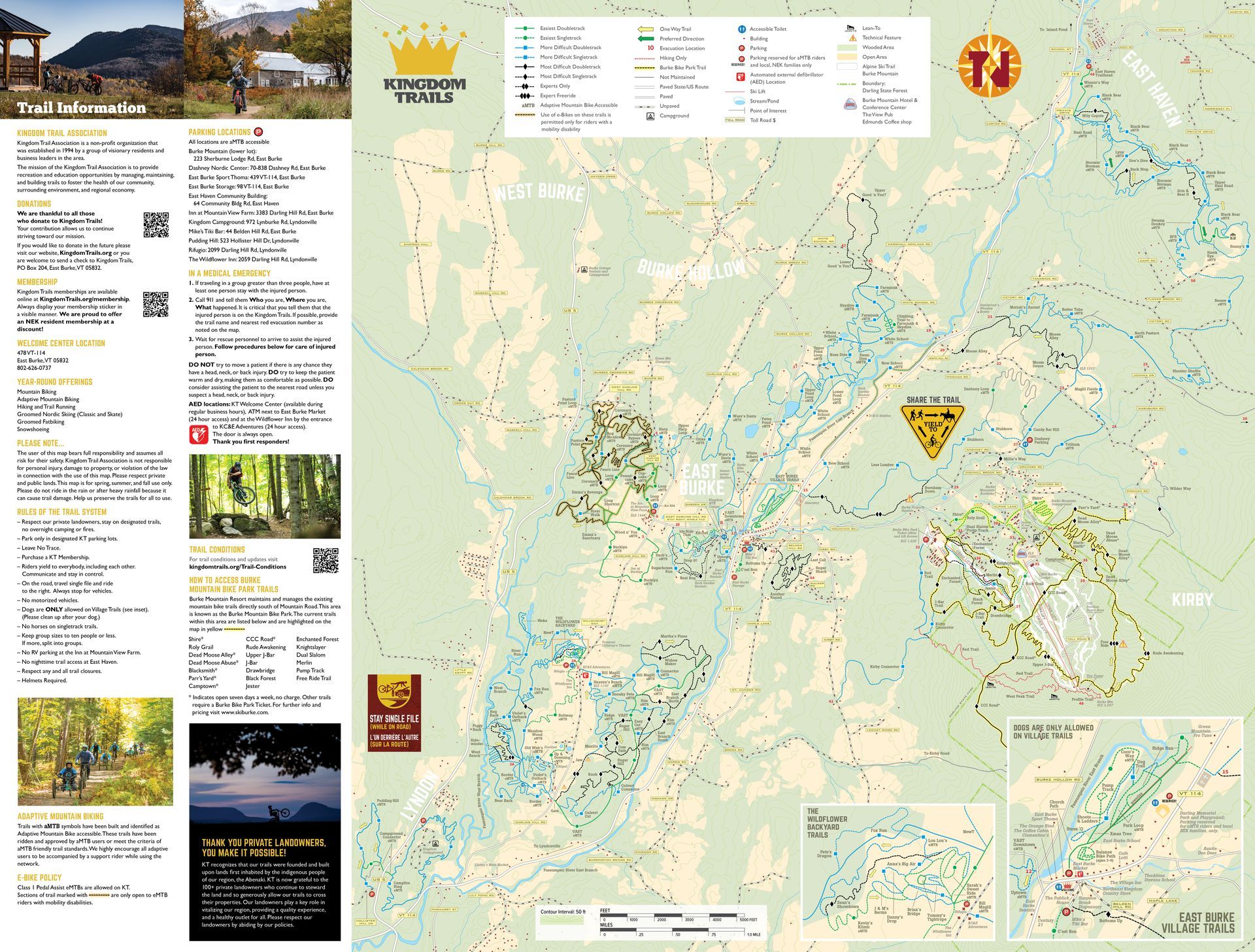 Kingdom Trails 2025 Summer Map