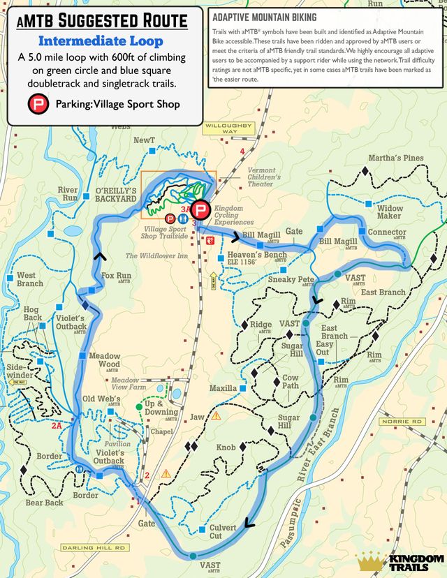 Kingdom Trails Bike Borderlands - AMTB Intermediate Route 640w 