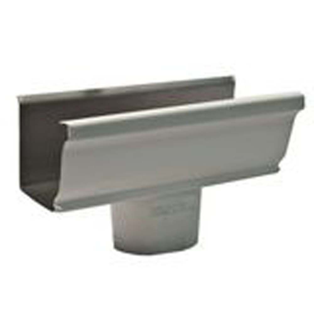 A white gutter with a hole in the middle on a white background.