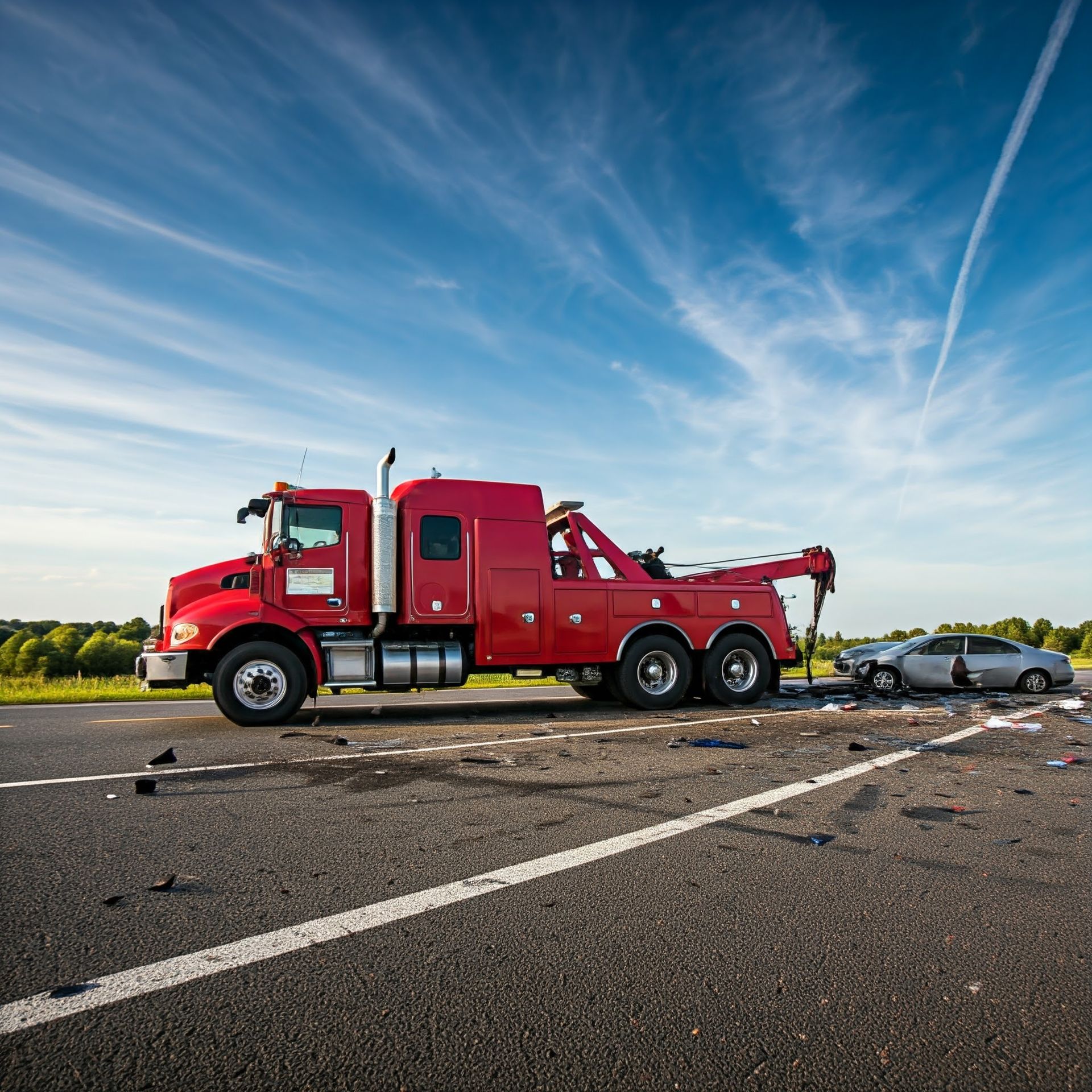 Quick response emergency towing service at a car wreck in Santa Barbara