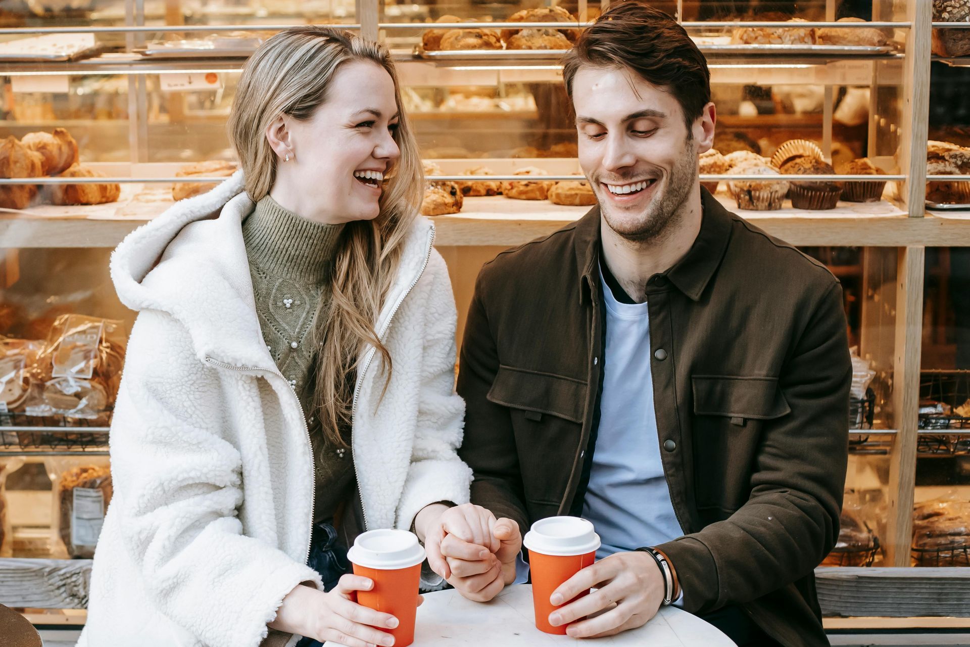 A couple on a coffee date.