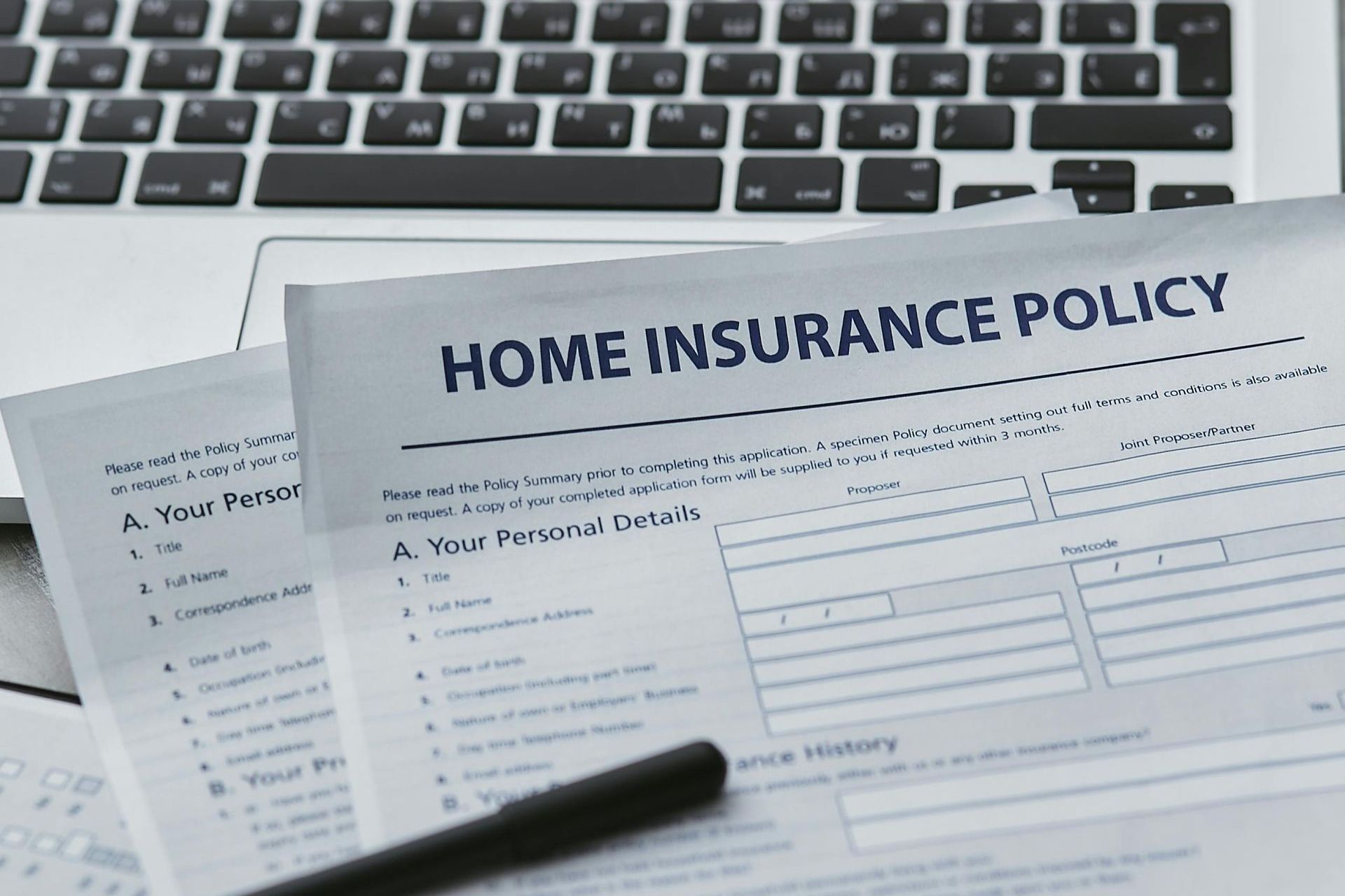 Home insurance policy papers