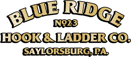 A logo for blue ridge hook and ladder co. in saylorsburg pa