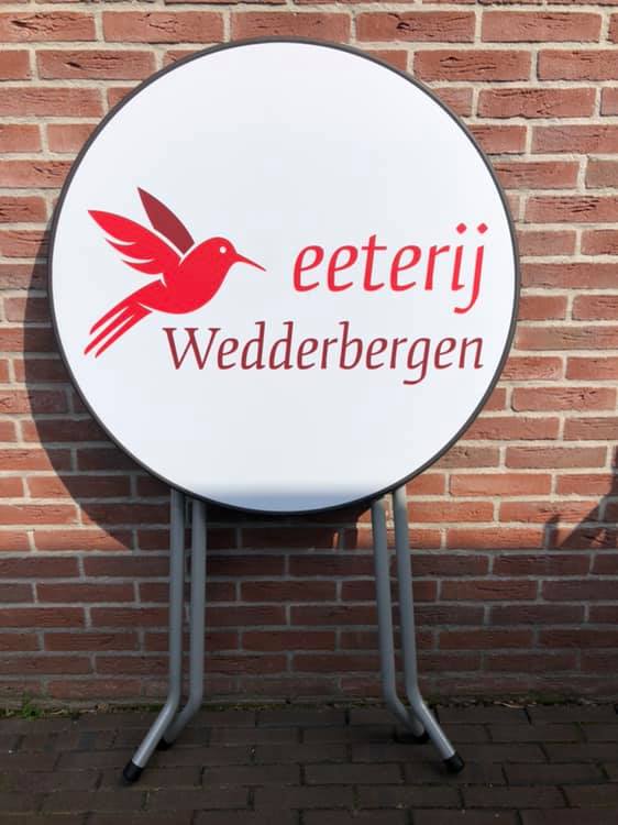 Eeterij Wedderbergen sta tafel met opdruk