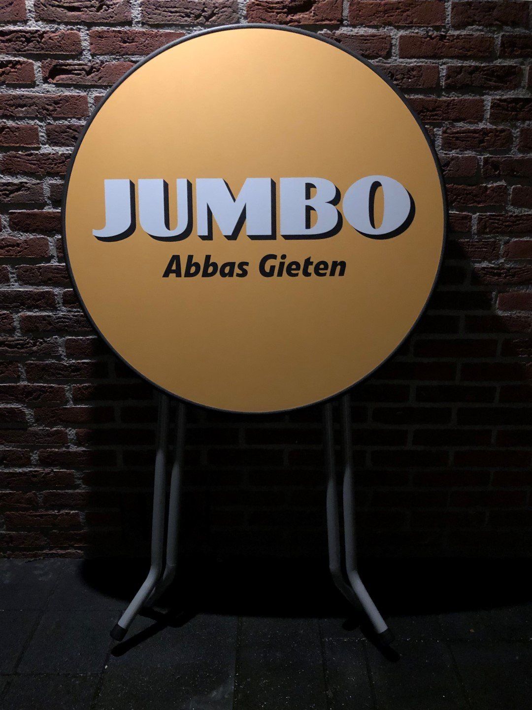 Jumbo Abbas Sta tafel met opdruk