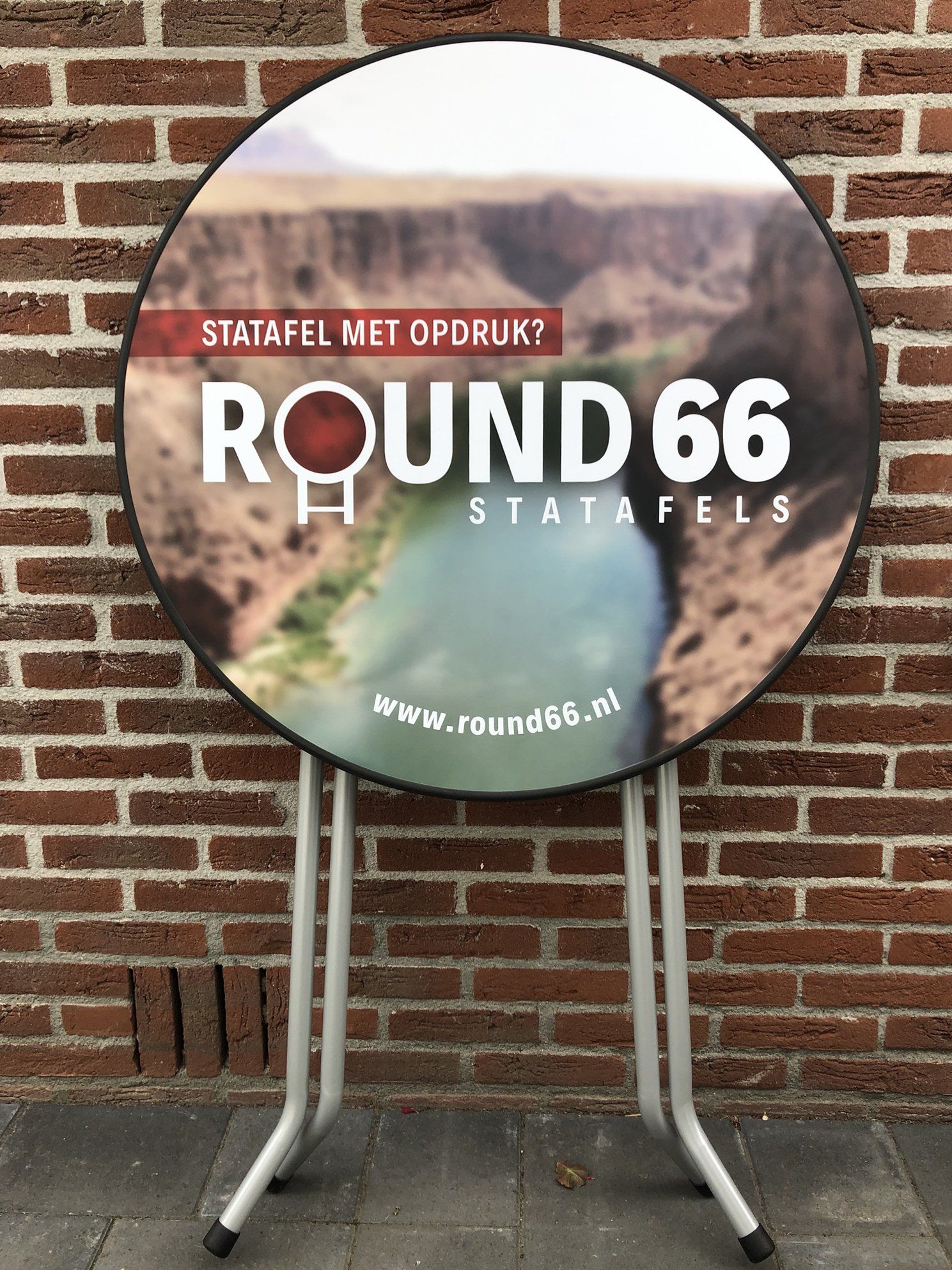 round 66  statafels met opdruk