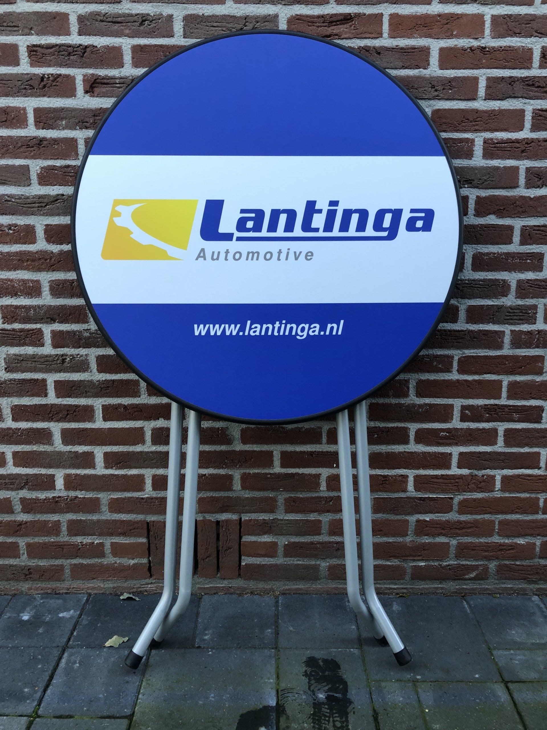 Lantinga Automaterialen, sta tafel, statafel met opdruk
