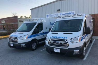 Parked Ambulance Cars — Morehead City, NC — Friendly Medical Transportation