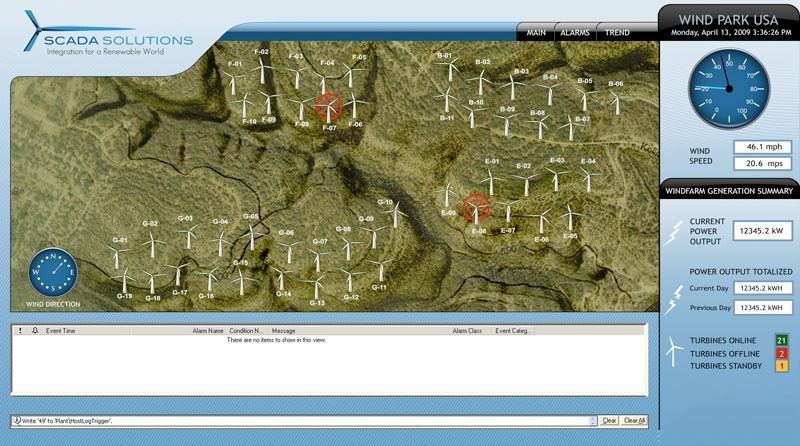a computer screen with a map and a clock on it