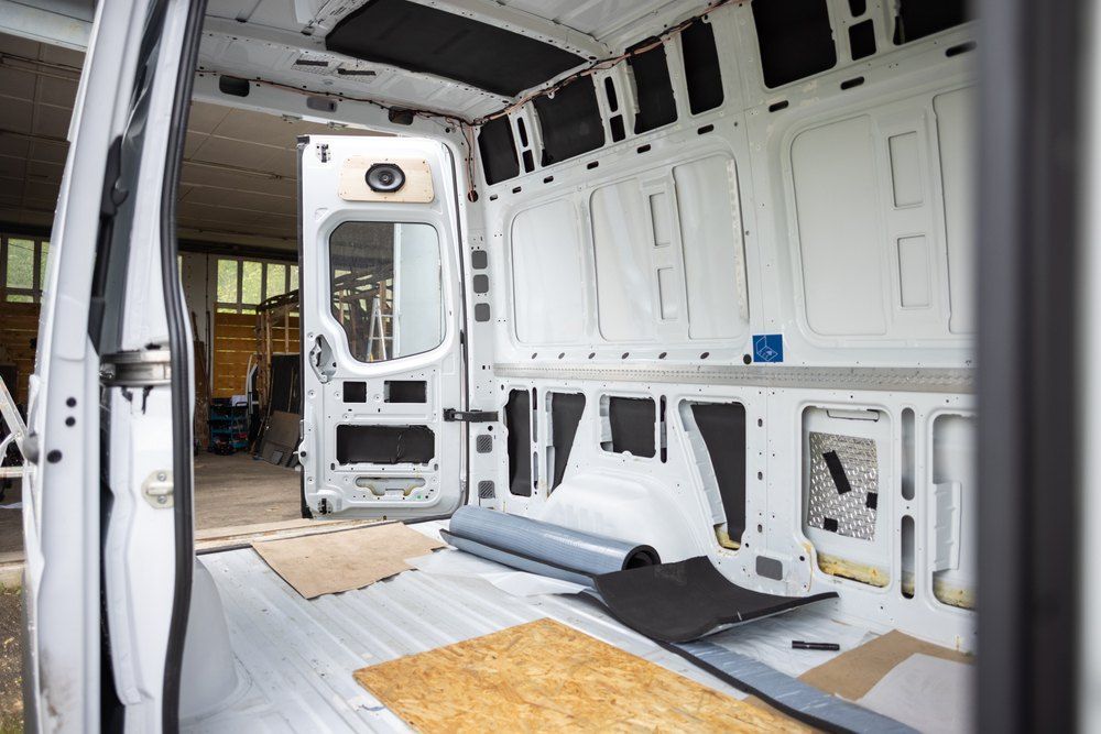 The Interior of a White Van is Being Prepped for Conversion — AWE Engineering in South Lismore, NSW