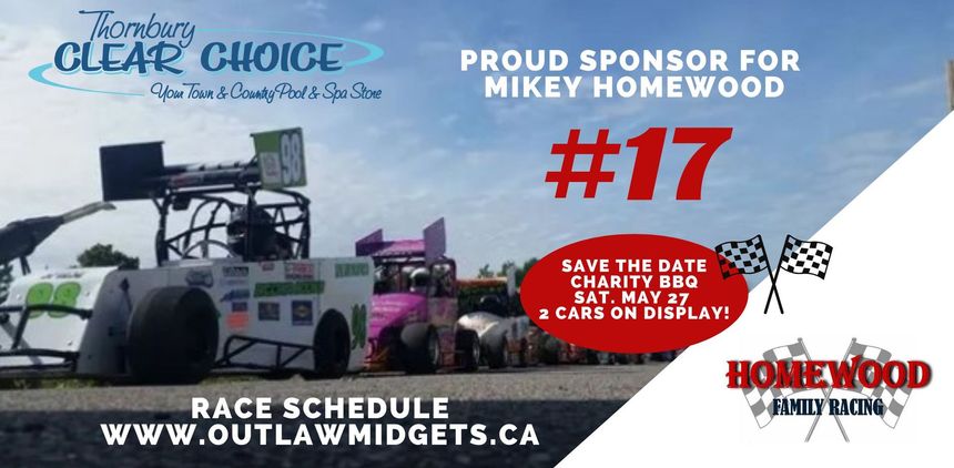 We sponsor #17 Homewood Family Racing Outlaw Midgets racing division