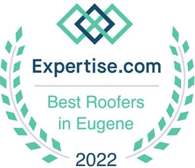 Expertise.com best roofers in eugene badge for 2022