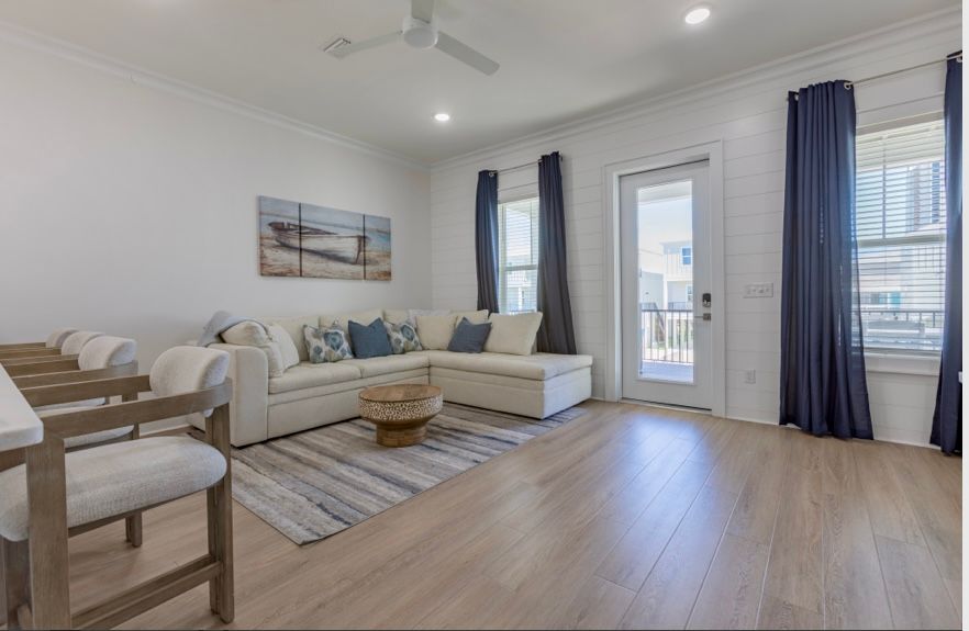 Open concept living room for those with accessible concerns at Rest Ashore in Gulf Shores, Alabama