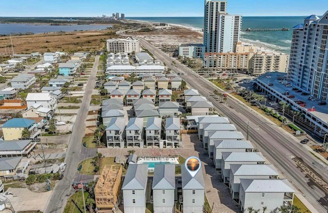 Drone footage of Rest Ashore beach rental showing Gulf State Park and Gulf State Park Pier