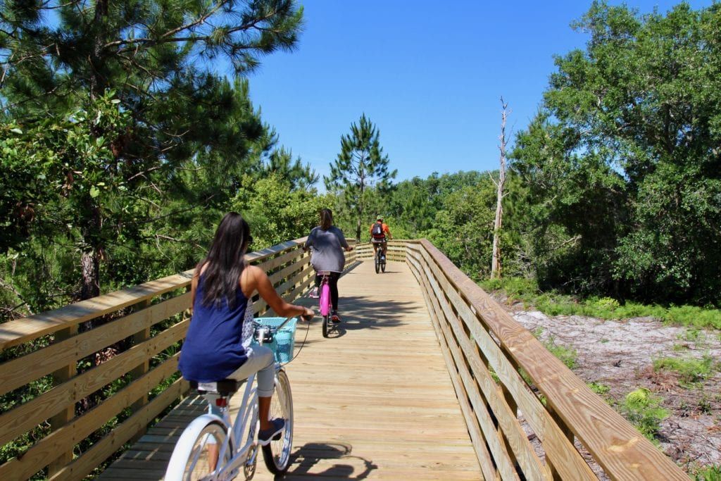 Enjoying walking or biking some of the various nature trails in Gulf Shores Alabama.