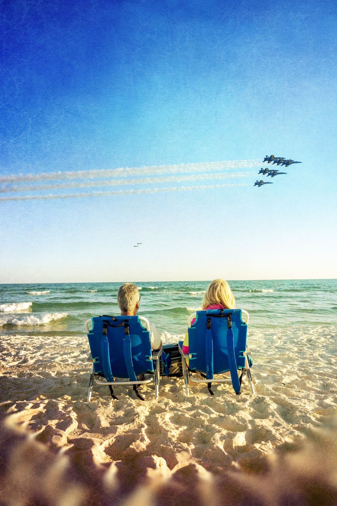 Catch the Blue Angels as they buzz the beach