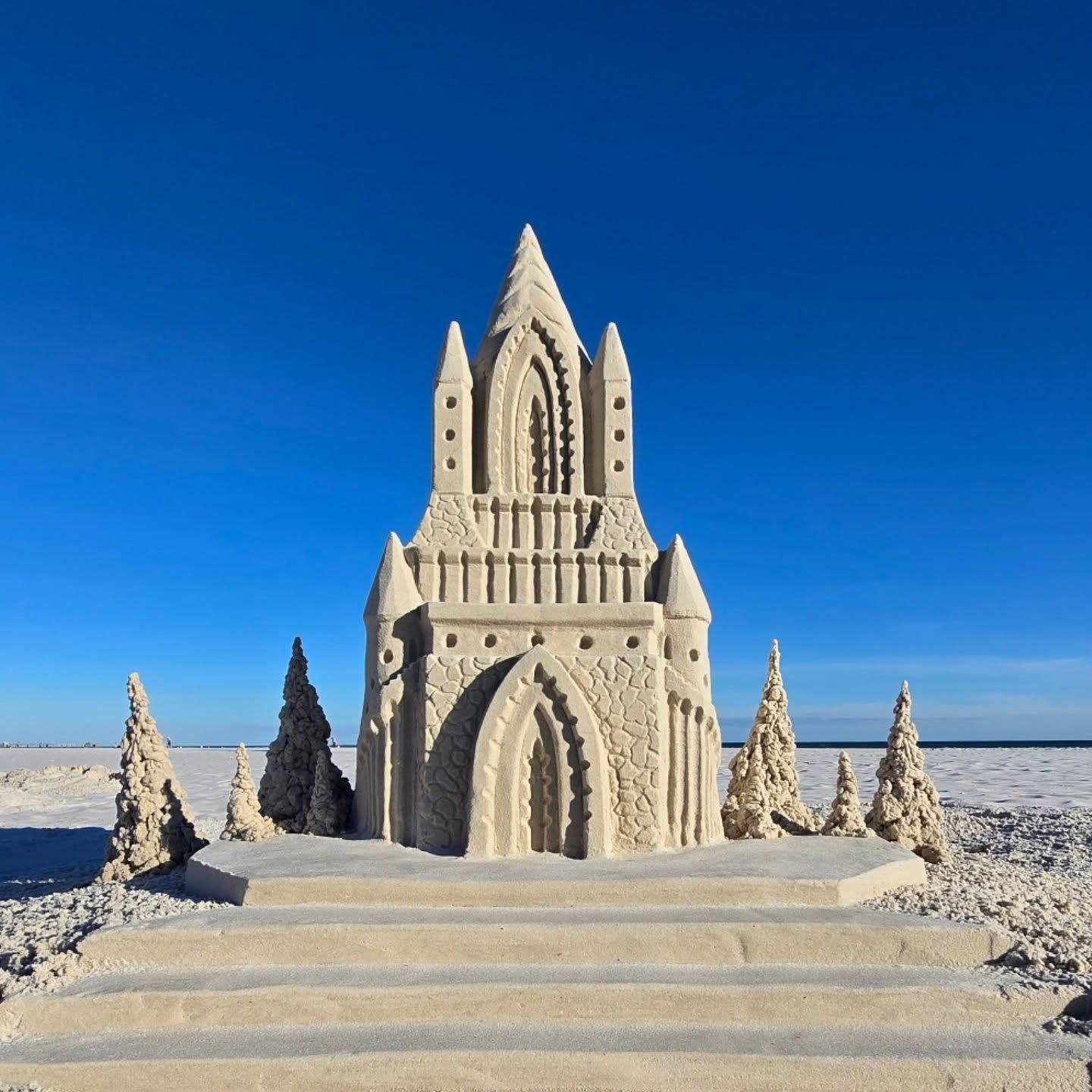Beautiful sandcastle built by Sand Castle University