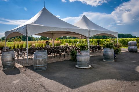 white tent for wedding party