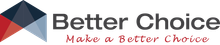 A logo for better choice , a company that helps people make a better choice.