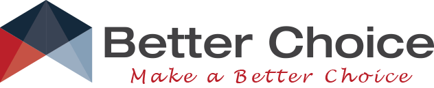 A logo for better choice , a company that helps people make a better choice.