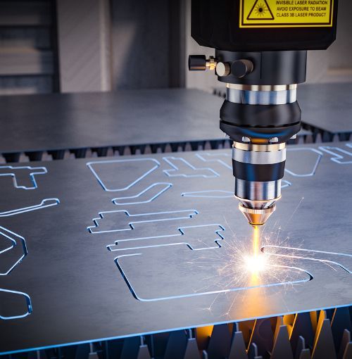 a laser cutting machine is cutting a piece of metal - equipment finance