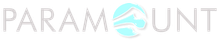 A blue and white logo for paramount on a white background.