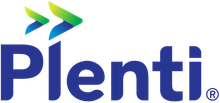 A logo for a company called plenti with two arrows pointing in opposite directions.