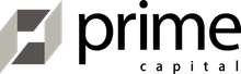 A black and white logo for prime capital