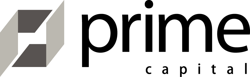 A black and white logo for prime capital