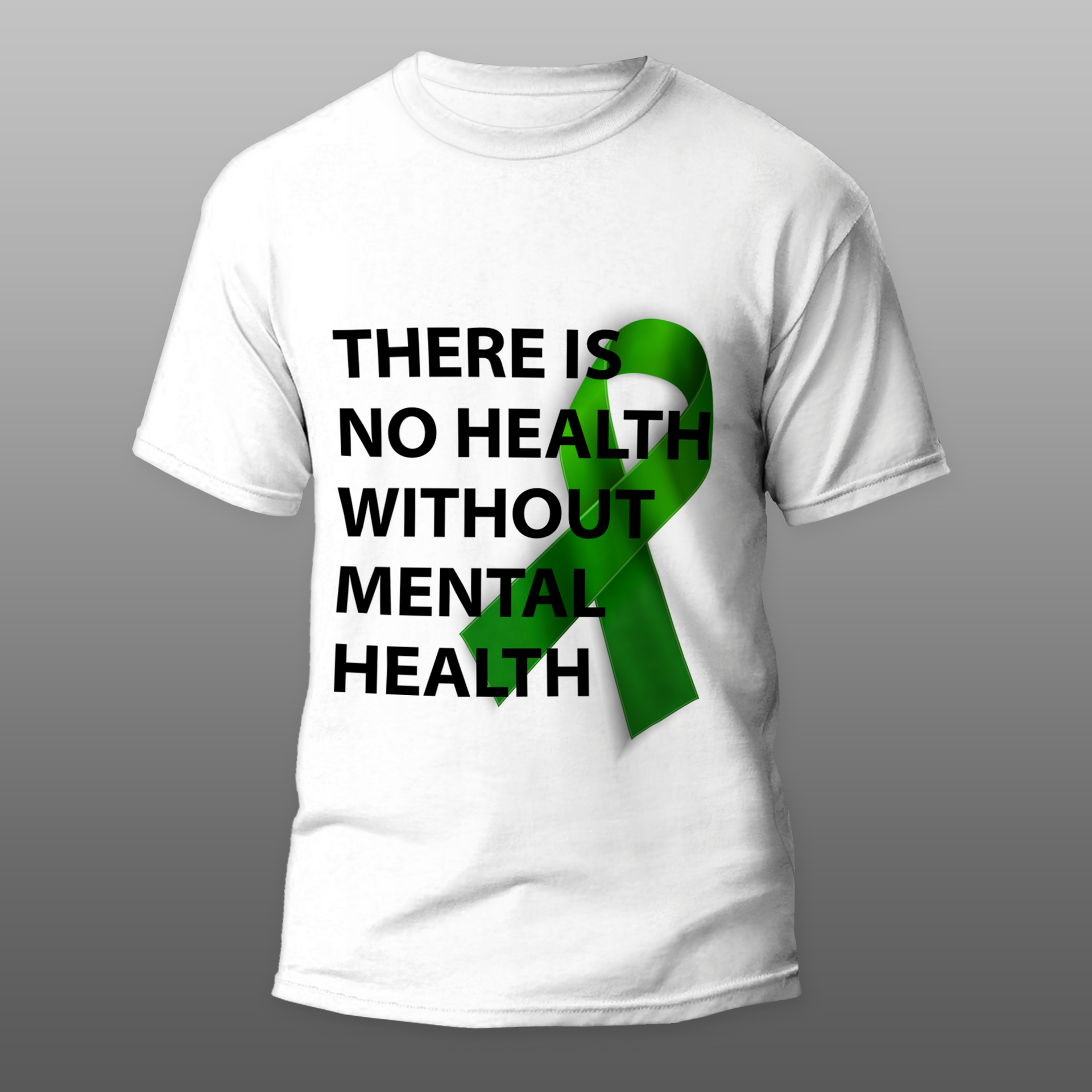 Promotional white t-shirt supporting Mental Health Awareness