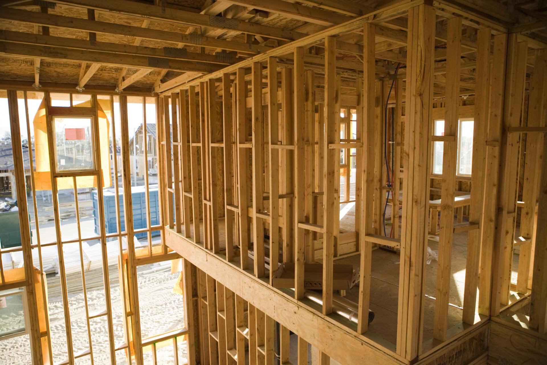 under working wood house framing