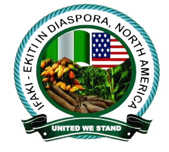 Logo: Nigerian flag, American flag, crops, text